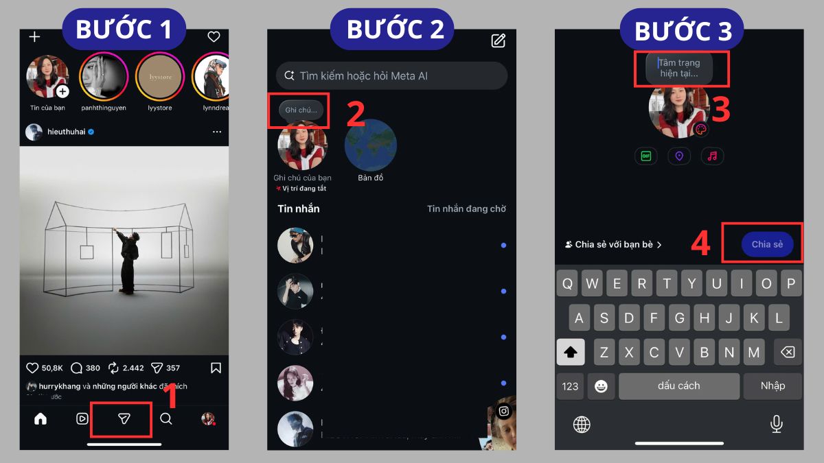 Cách đăng ghi chú mới trên Instagram