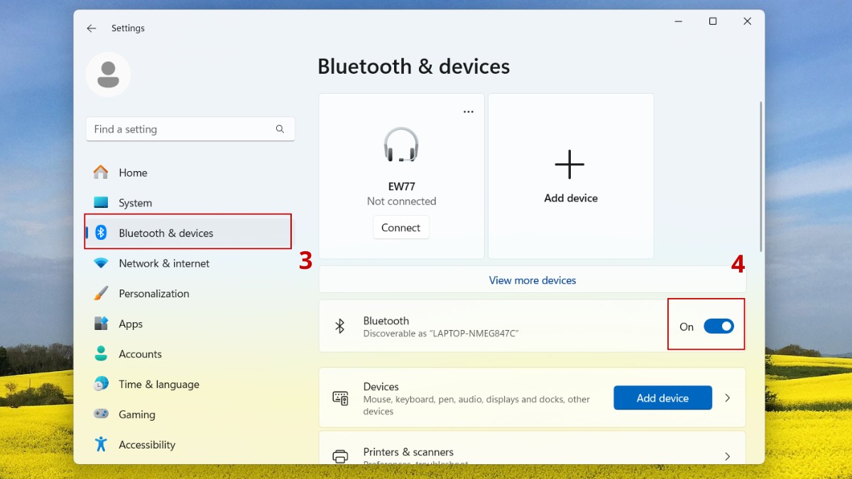 Kết nối laptop/PC với loa bluetooth mini - bước 2