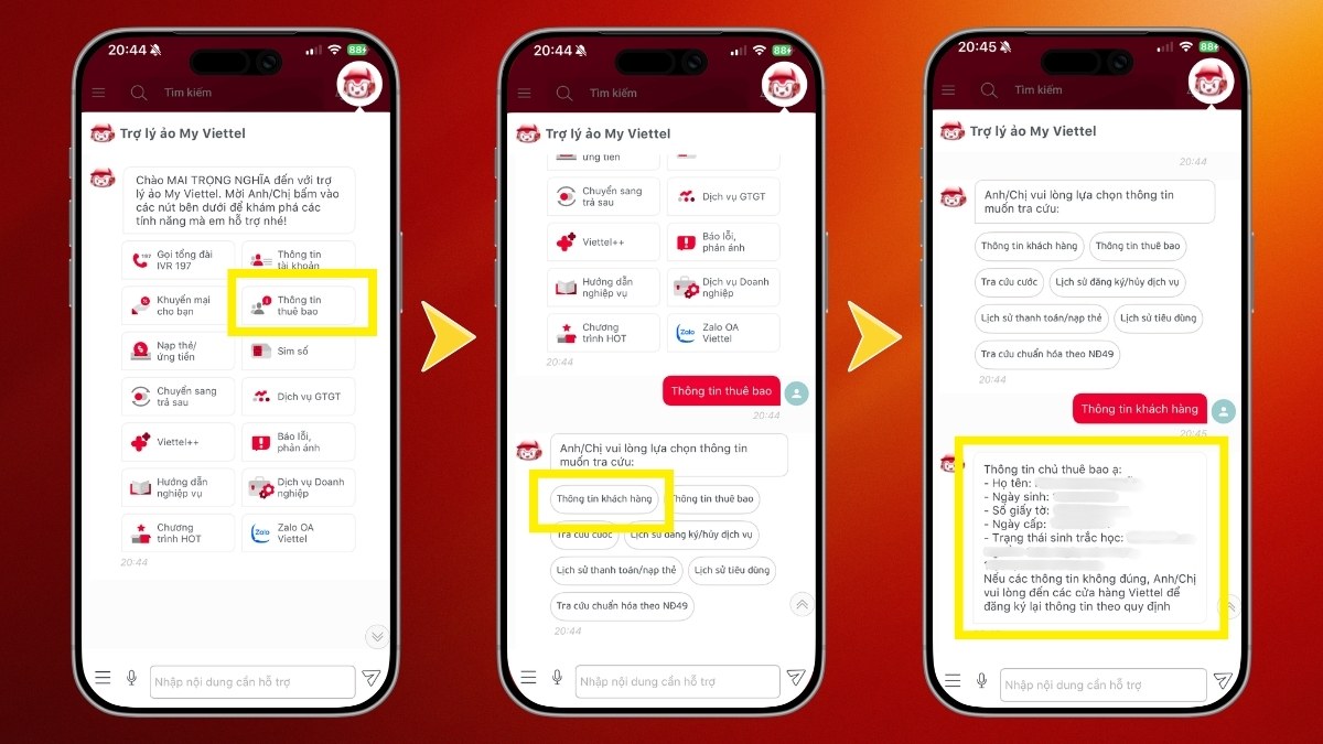 Giới thiệu các tính năng trên ứng dụng My Viettel - cách tra cứu thông tin thuê bao viettel - bước 3