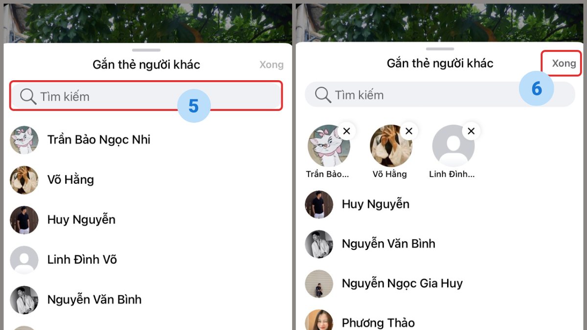 Cách tag tên trong Facebook Story - bước 3