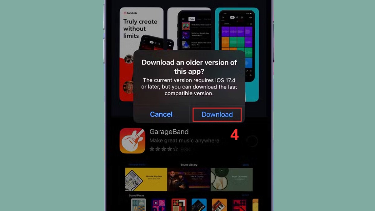 Cách tải ứng dụng phiên bản cũ trên iPhone qua App Store tải phiên bản cuối cùng - bước 2,3
