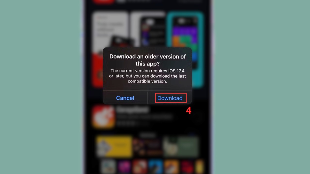 Cách tải ứng dụng phiên bản cũ trên iPhone qua App Store từ danh sách đã mua - bước 2,3,4