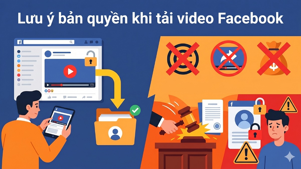 Lưu ý bản quyền khi tải video Facebook