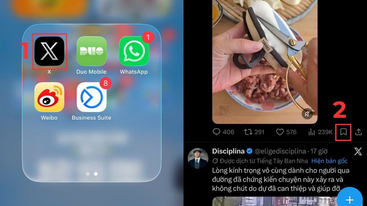 Sử dụng tính năng Bookmark/Lưu bài viết trên X