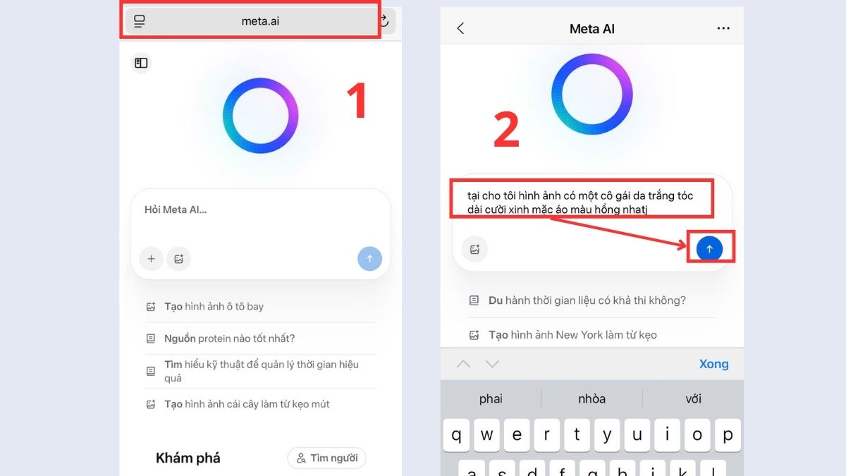 cách tạo avatar Facebook AI - bước 1,2