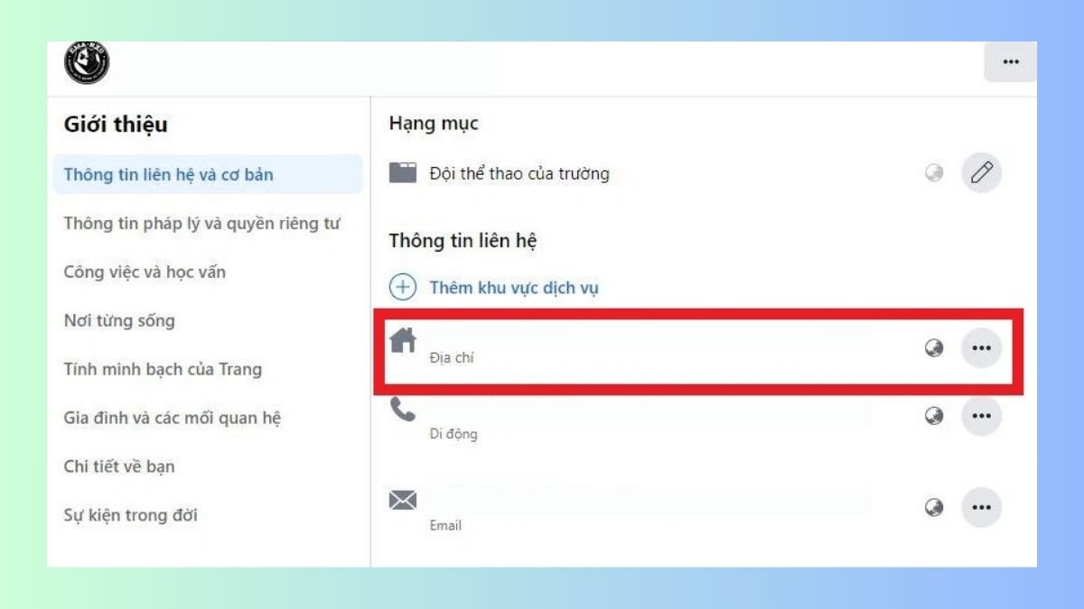 Cách chỉnh sửa hoặc xóa địa chỉ trên Facebook - bước 1