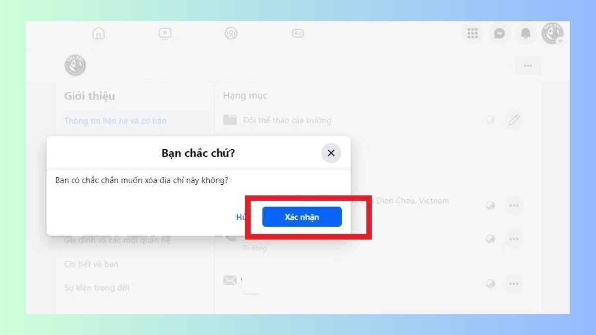 Cách chỉnh sửa hoặc xóa địa chỉ trên Facebook - bước 3