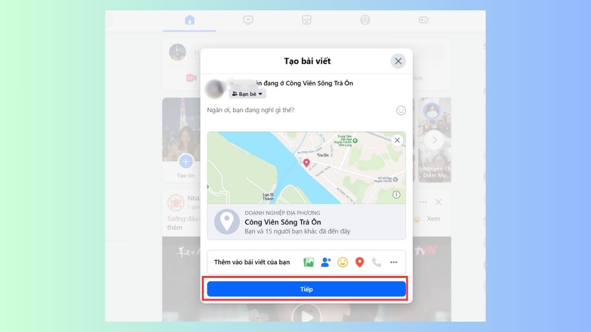 Cách thêm địa chỉ check-in trên trang cá nhân Facebook bằng máy tính - bước 4