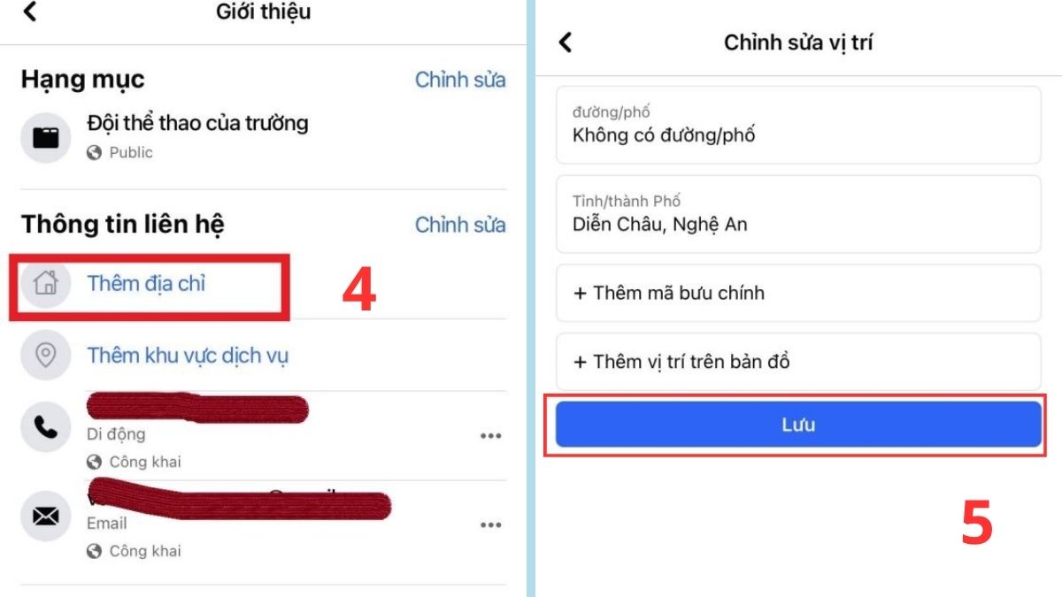 Cách tạo địa chỉ trên Fanpage Facebook - bước 3,4