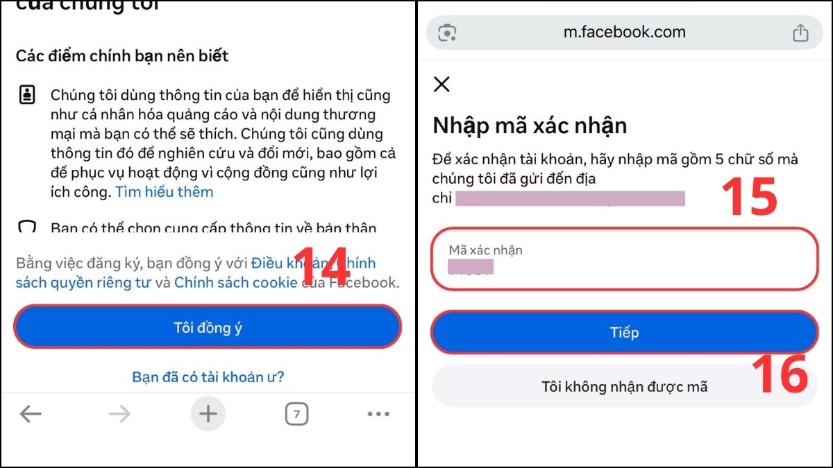 Cách lập tài khoản Facebook trên trình duyệt web - bước 4