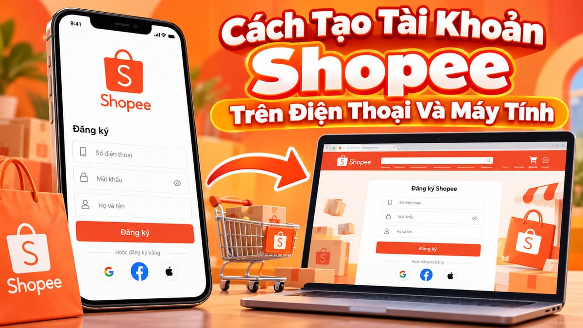 Cách tạo tài khoản Shopee trên điện thoại và máy tính
