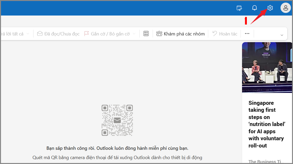 Cách tạo rule tự động chuyển email vào thư mục trong Outlook trên trình duyệt website - bước 1