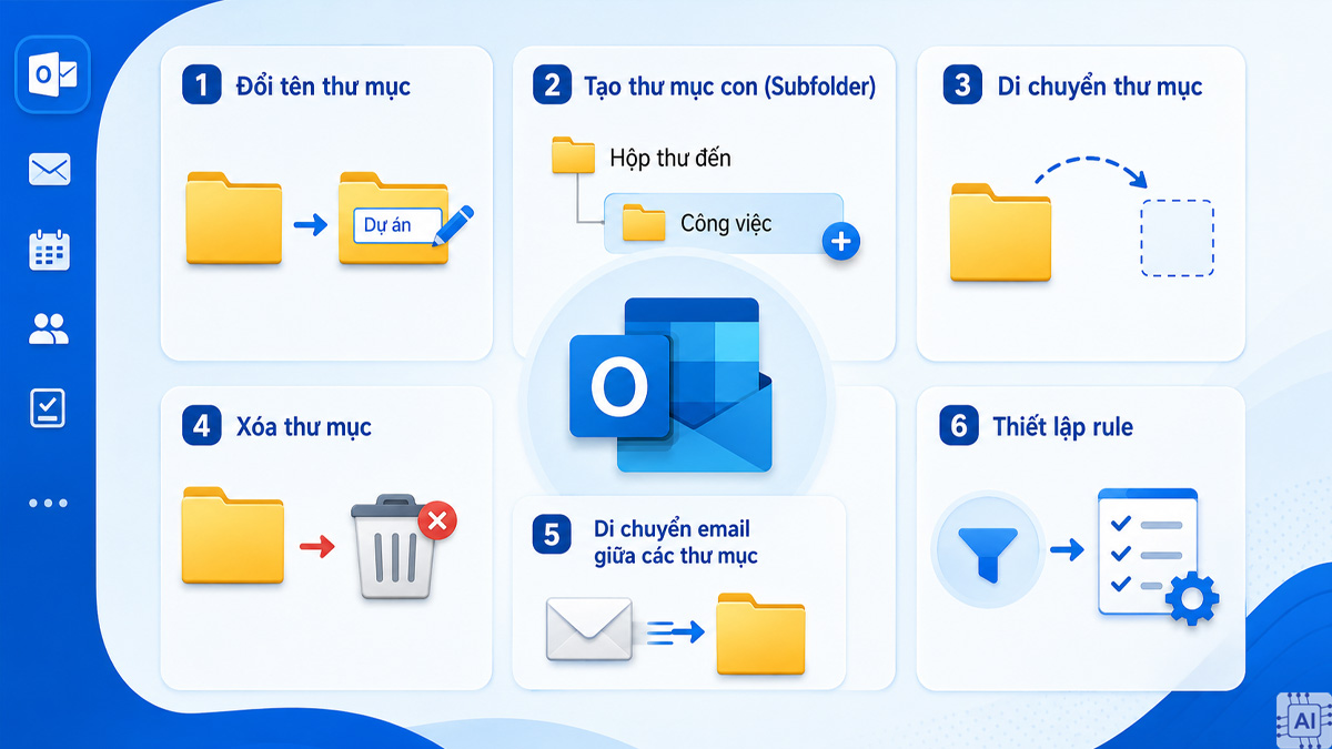 Các thao tác quản lý thư mục cần biết trong Outlook