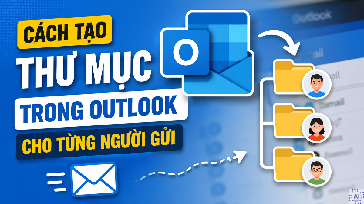 Cách tạo thư mục trong Outlook cho từng người gửi