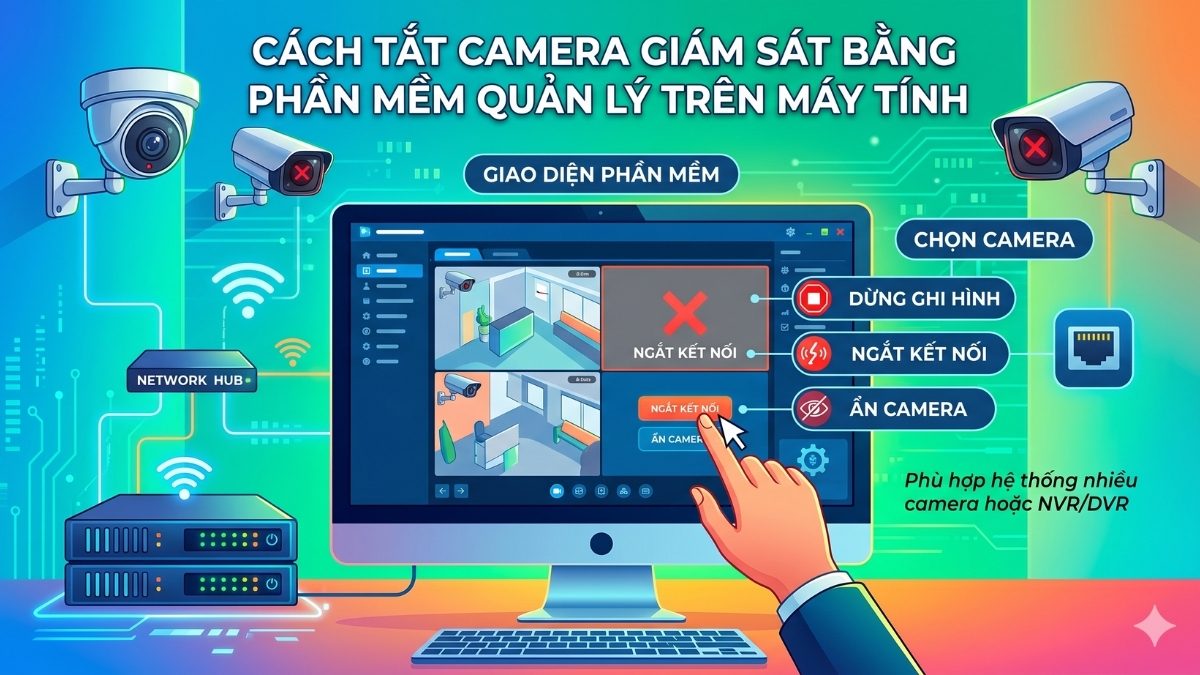 Cách tắt camera giám sát bằng phần mềm quản lý trên máy tính
