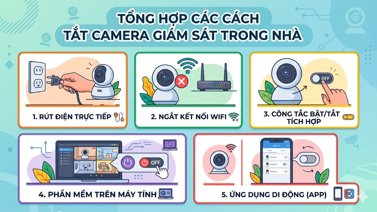 Tổng hợp các cách tắt camera giám sát trong nhà chi tiết