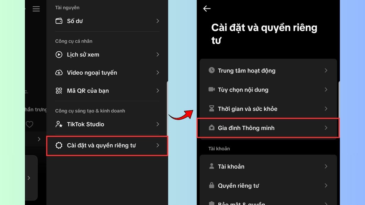 Cách bật kiểm soát nội dung TikTok cho trẻ em - bước 2