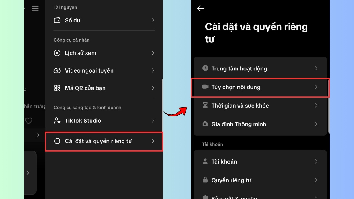 Cách thay đổi mật mã chế độ hạn chế trên TikTok - bước 2