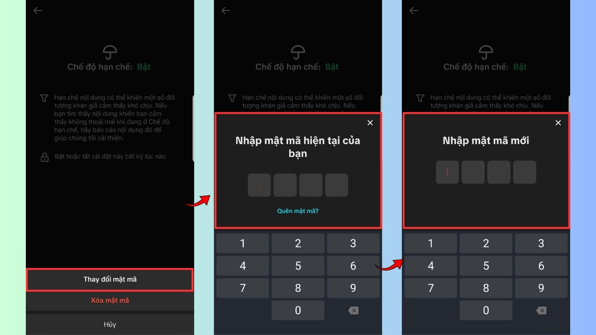 Cách thay đổi mật mã chế độ hạn chế trên TikTok - bước 4