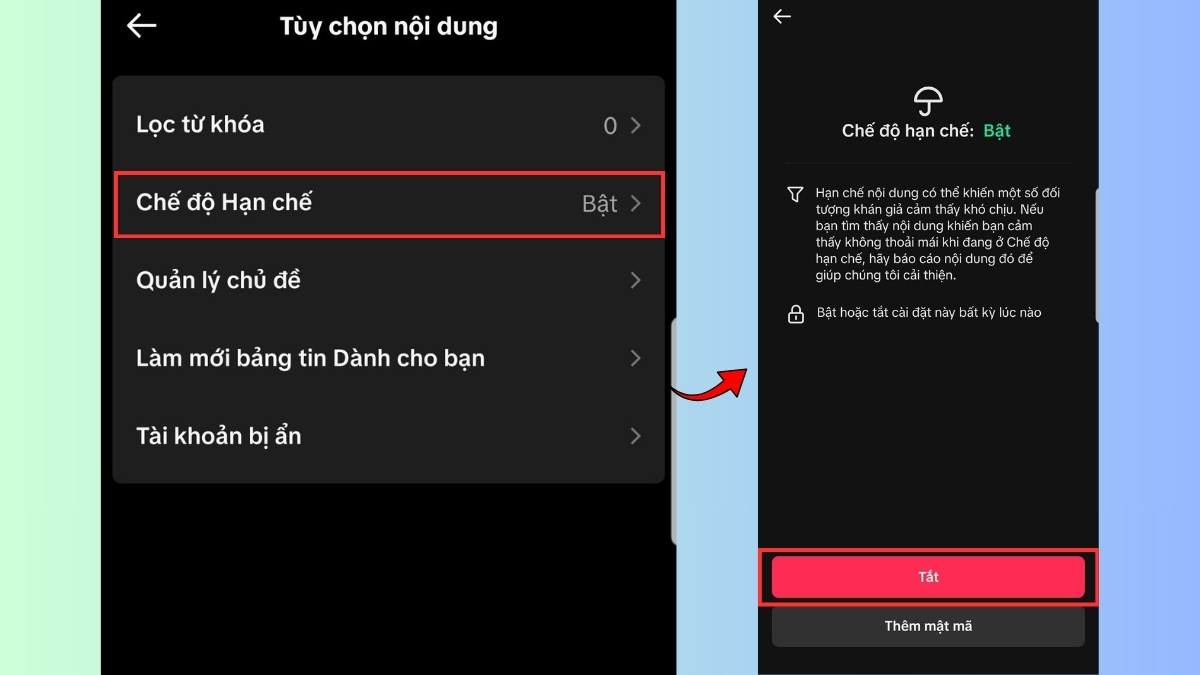 Cách tắt chế độ hạn chế trên TikTok cho Android - bước 3