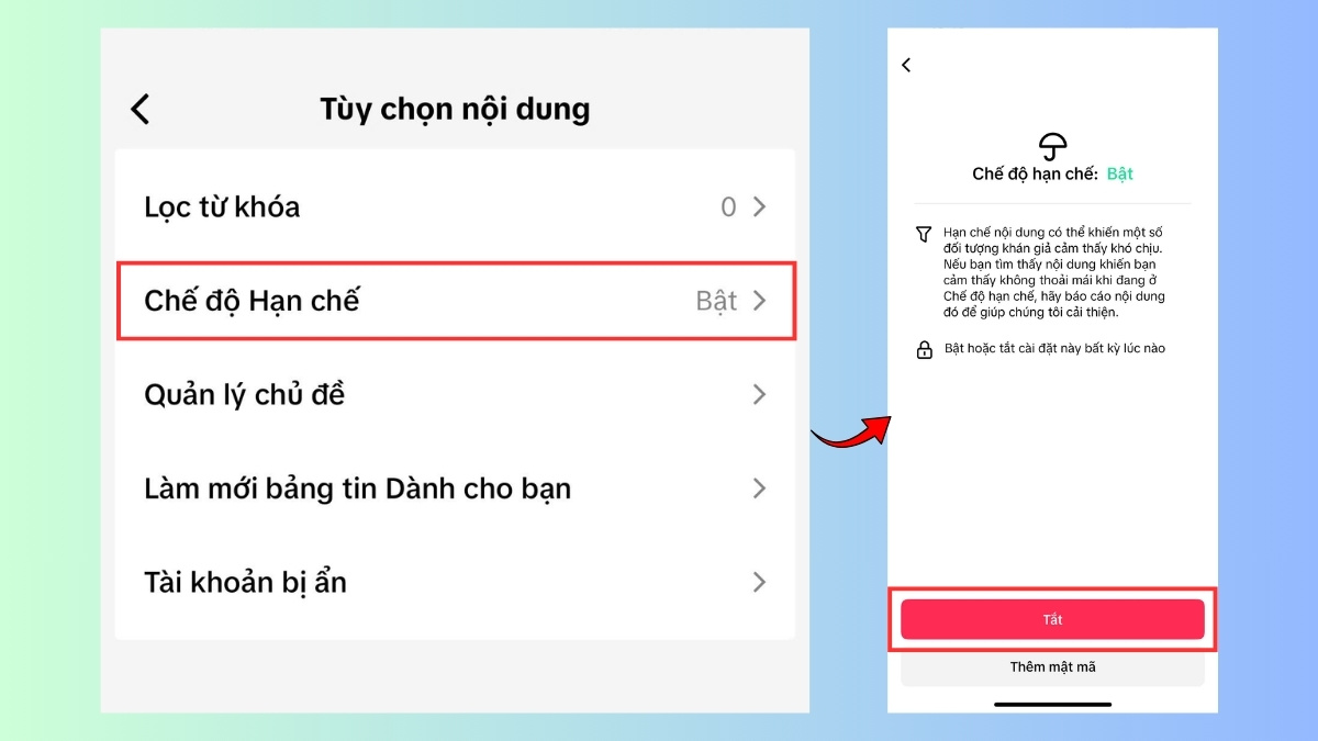 Cách tắt chế độ hạn chế trên TikTok cho iPhone - bước 3
