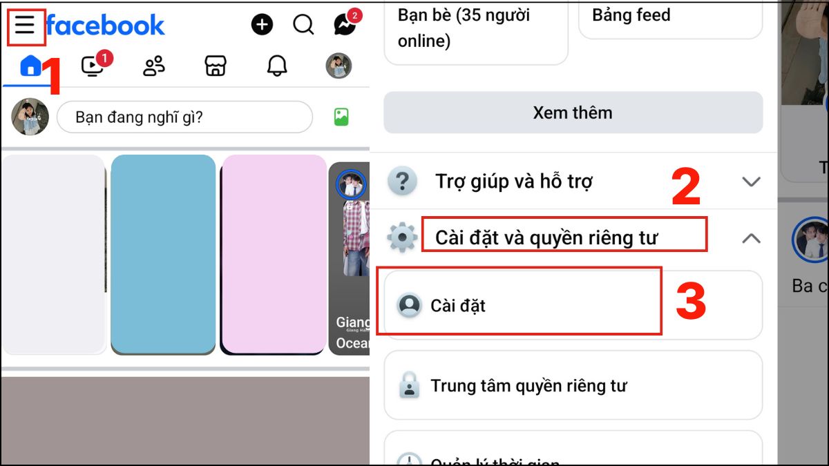 Cách tắt chia sẻ trên Facebook bằng điện thoại - bước 1