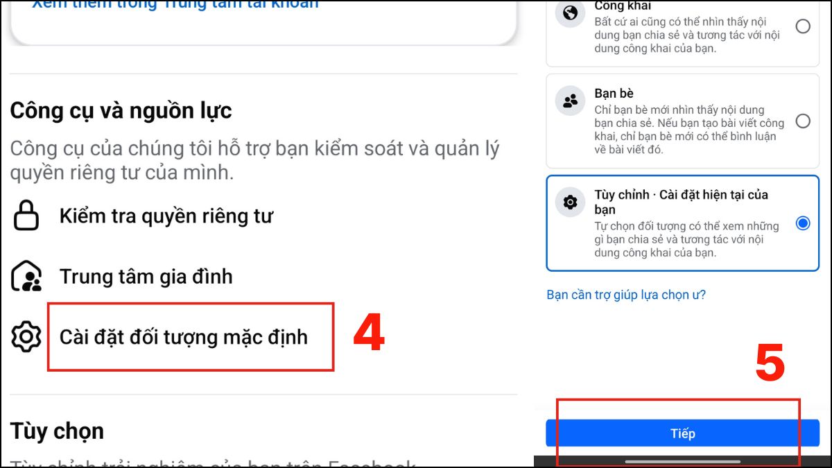 Cách tắt chia sẻ trên Facebook bằng điện thoại - bước 2
