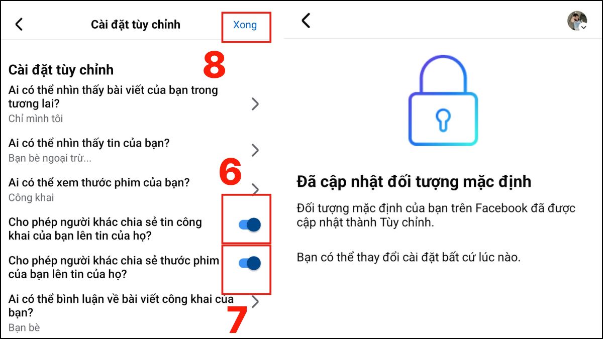 Cách tắt chia sẻ trên Facebook bằng điện thoại - bước 3