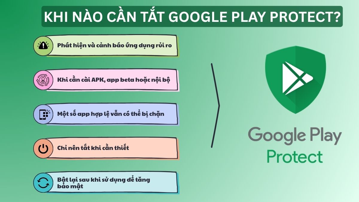 Khi nào cần tắt Google Play Protect?