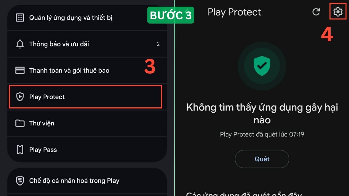 Cách tắt Google Play Protect trên Android - bước 3
