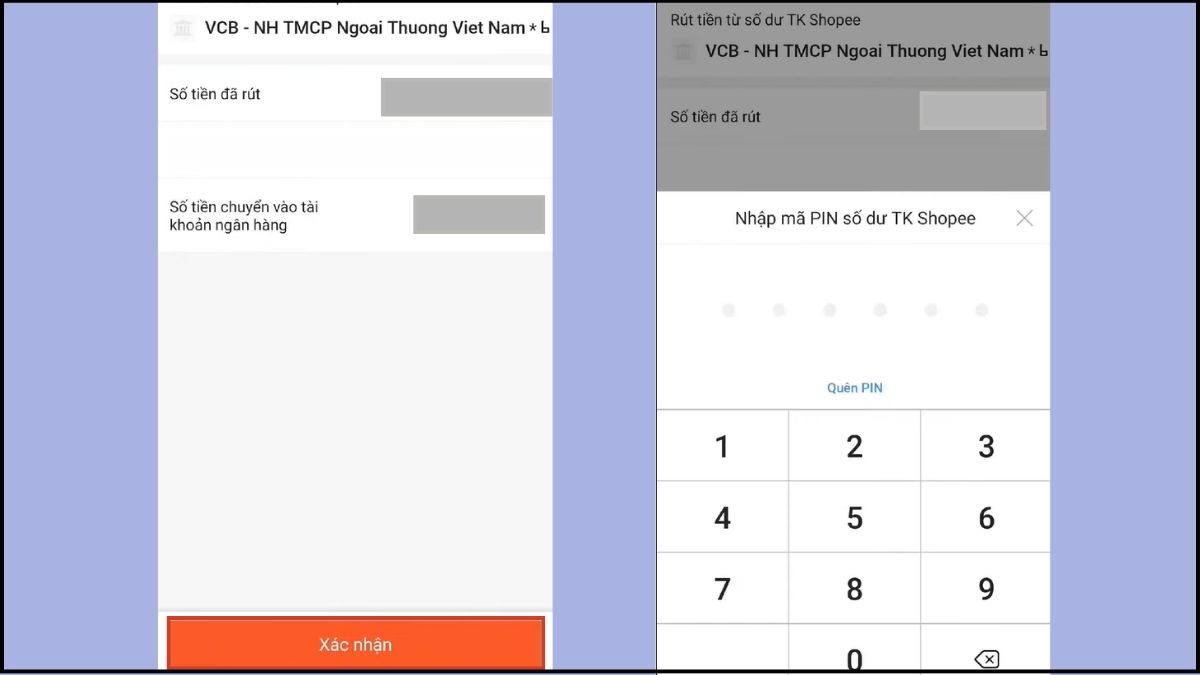Cách rút Số dư TK Shopee về tài khoản ngân hàng để tiếp tục mua sắm - bước 3