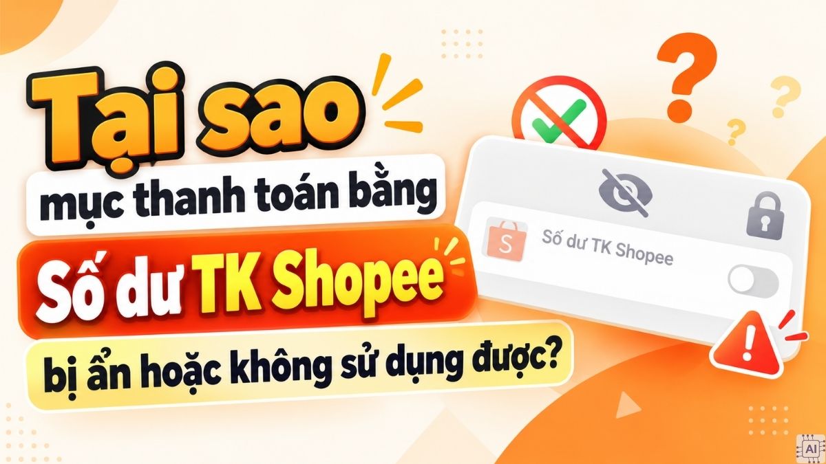 Tại sao mục thanh toán bằng Số dư TK Shopee bị ẩn hoặc không sử dụng được?