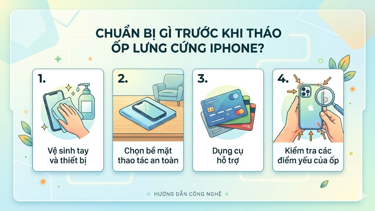 Chuẩn bị gì trước khi tháo ốp lưng cứng iPhone?