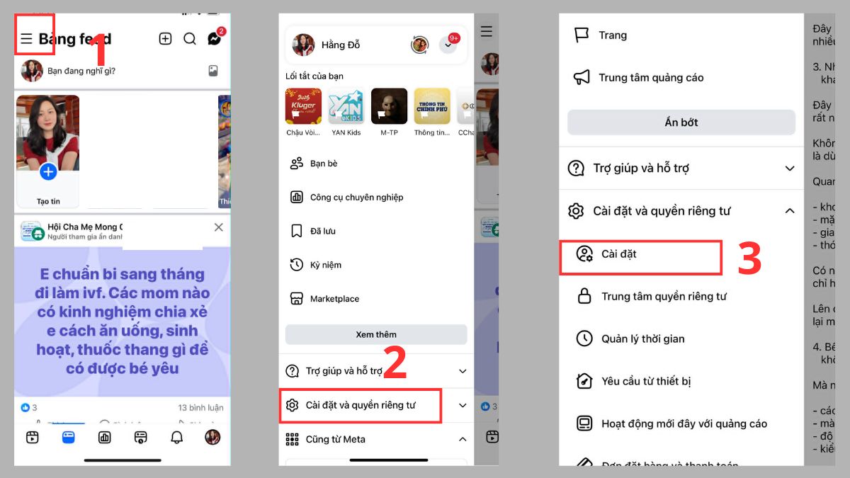 Cách thêm email Facebook trên điện thoại - bước 1