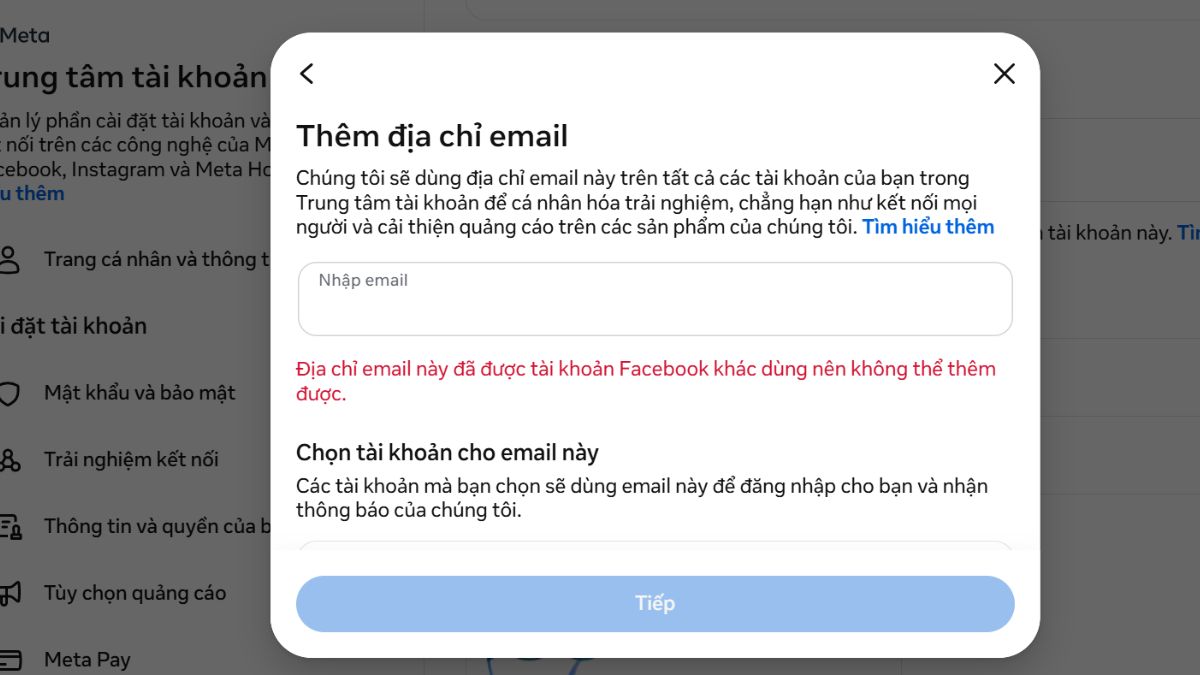 Những lưu ý khi thêm email vào Facebook 