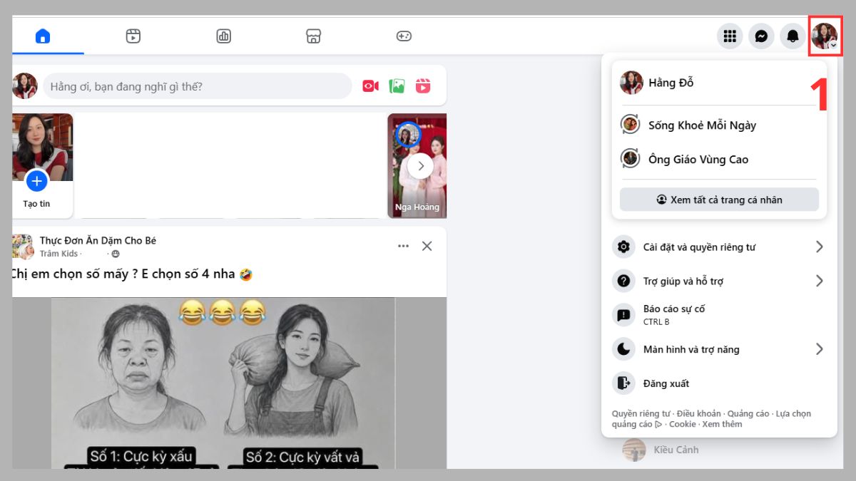 Cách thêm email Facebook trên máy tính - bước 1