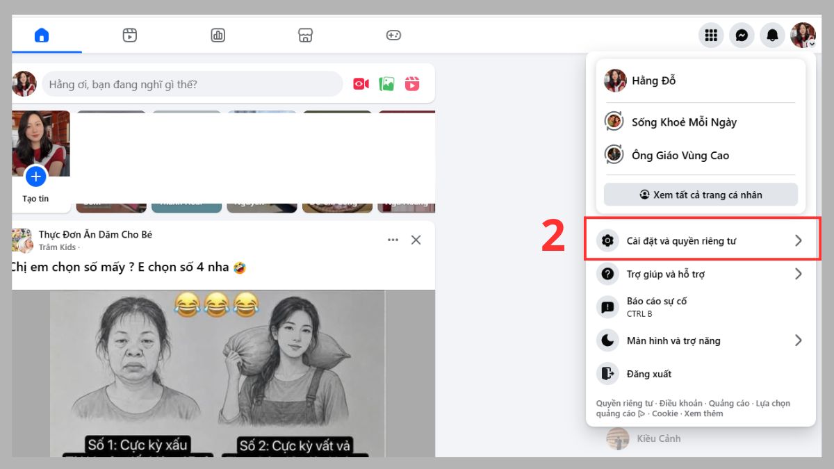 Cách thêm email Facebook trên máy tính - bước 2