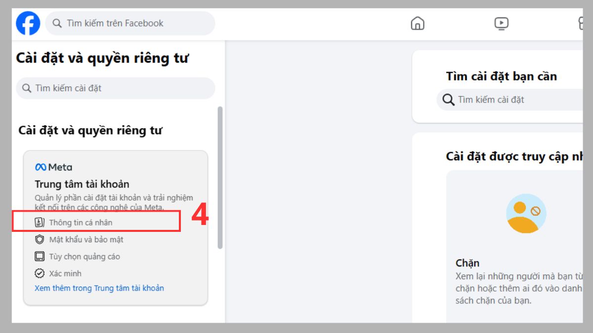 Cách thêm email Facebook trên máy tính - bước 2.1