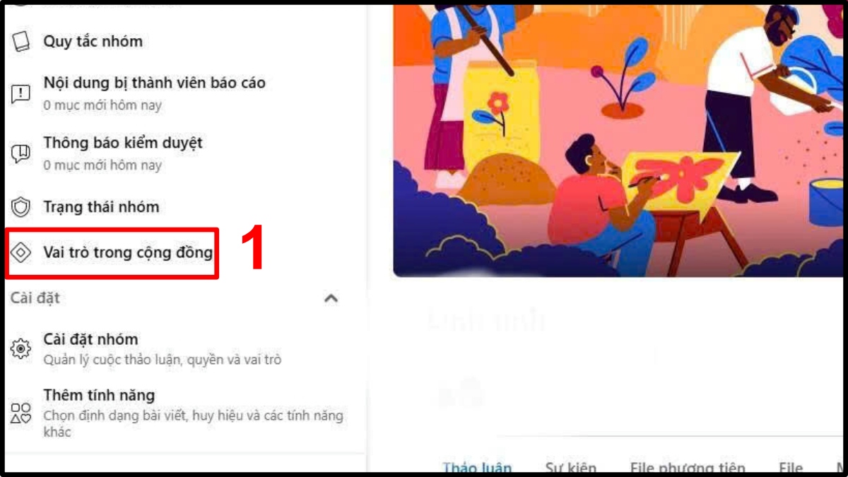 Cách thoát làm quản trị viên trên Facebook áp dụng cho group -  bước 1