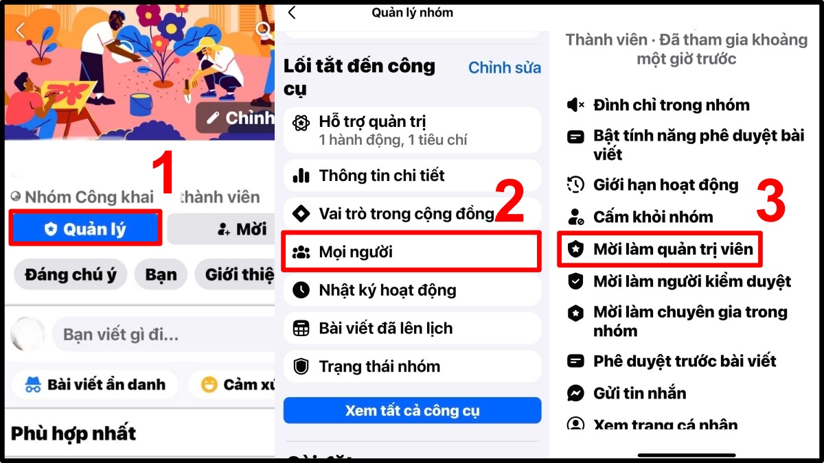 Cách chuyển quyền quản trị viên nhóm cho người khác: