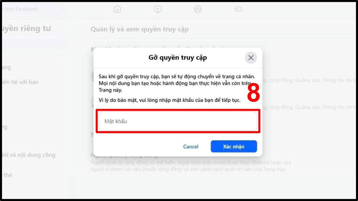 Cách thoát làm quản trị viên trên Facebook trên máy tính - bước 5