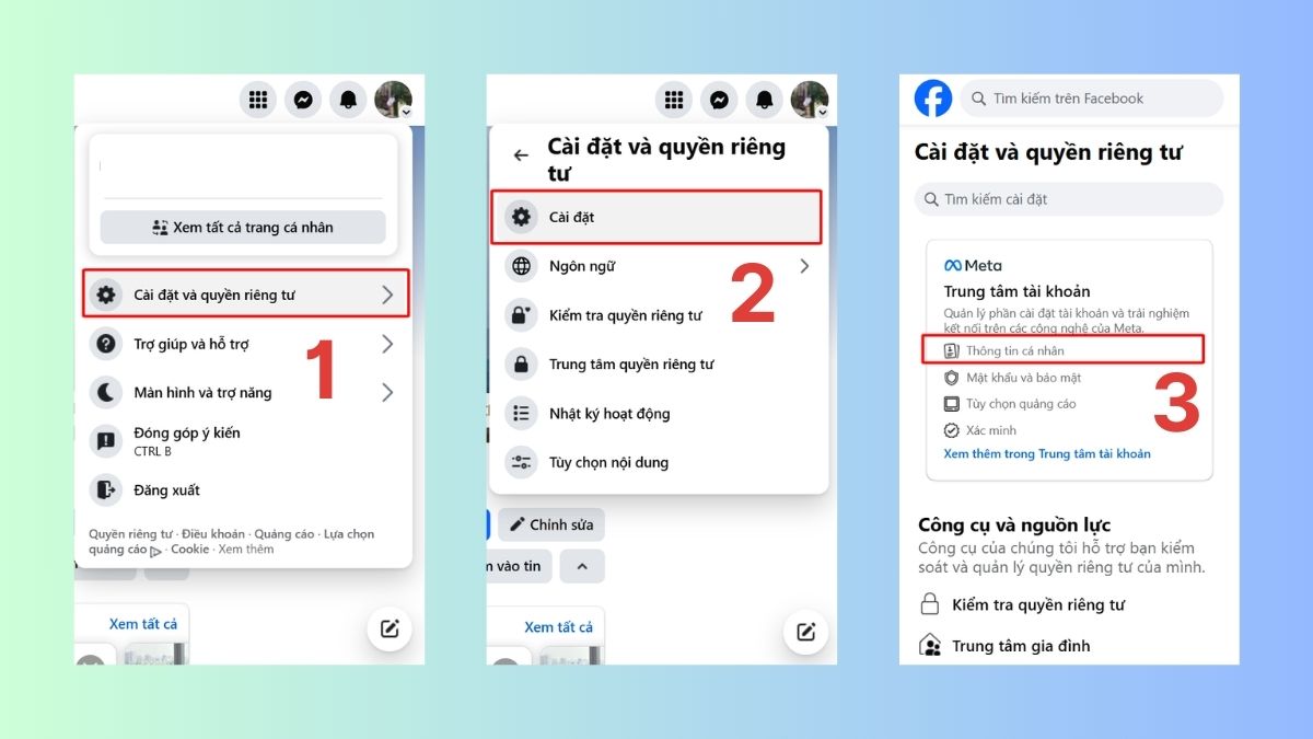 Tìm email Facebook trên máy tính - bước 1,2,3