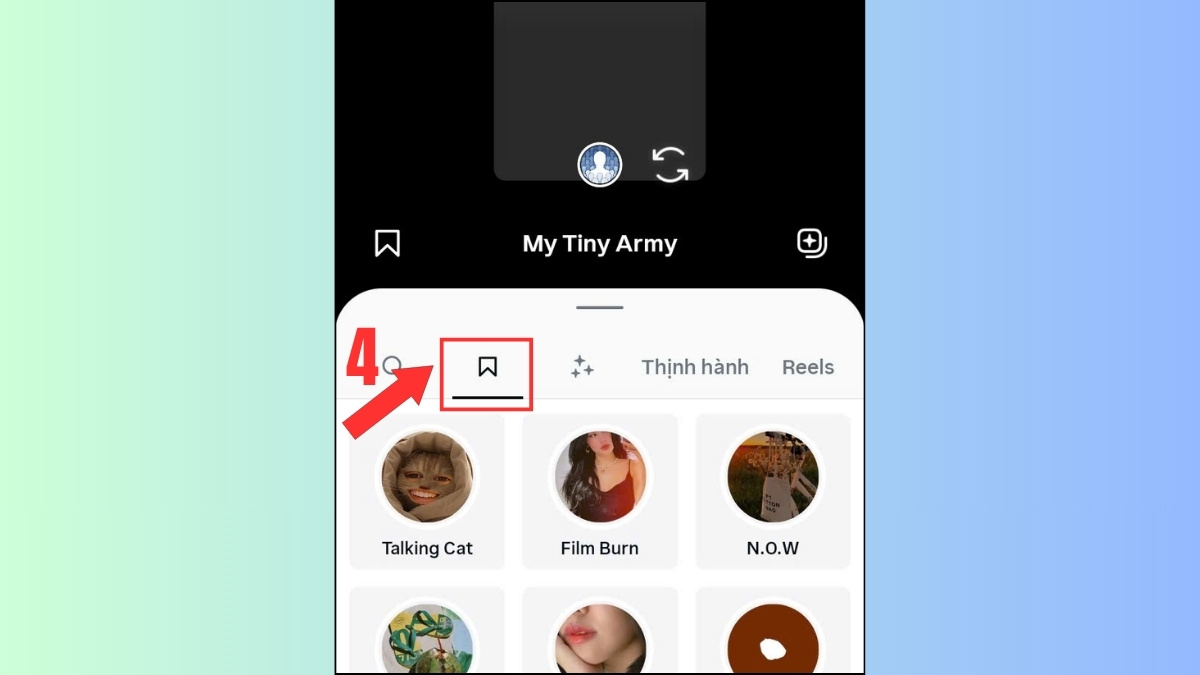 Hướng dẫn cách xem lại kho hiệu ứng trên Instagram - xem qua reels - bước 3