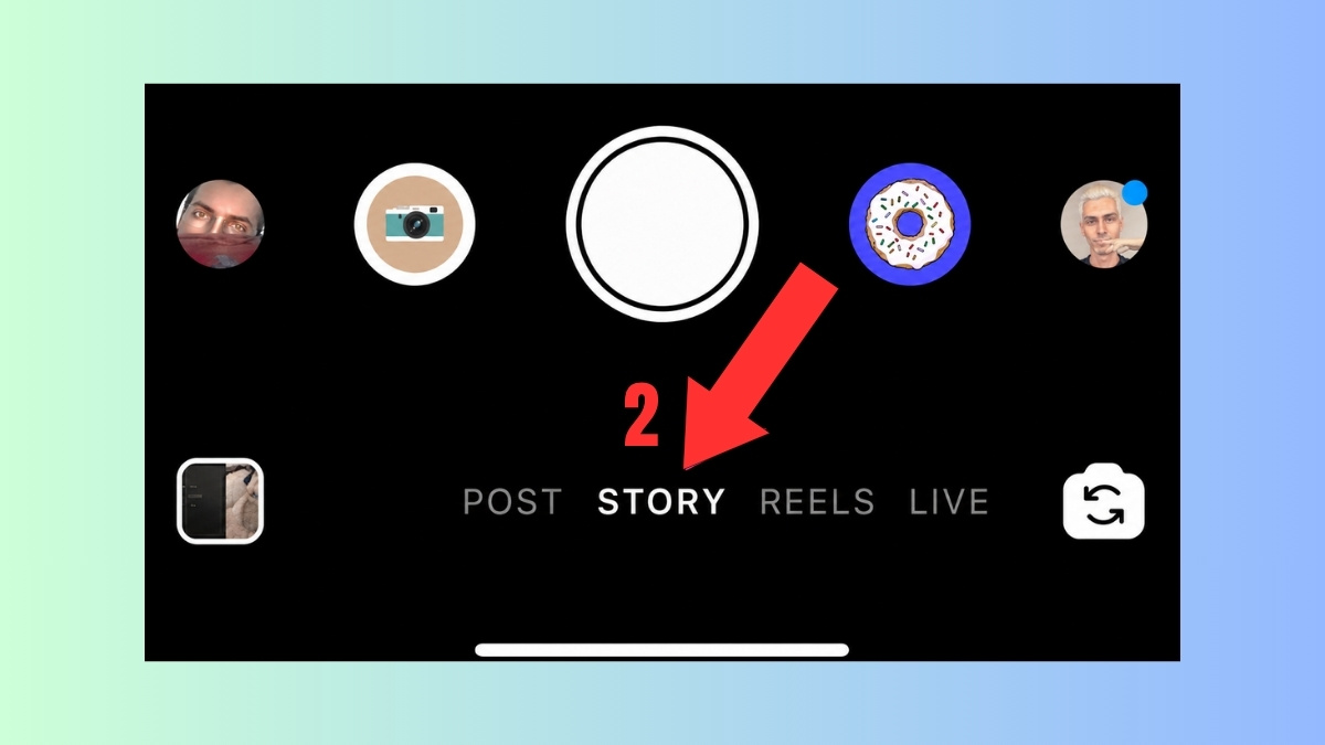 Hướng dẫn cách xem lại kho hiệu ứng trên Instagram - xem qua story - bước 2