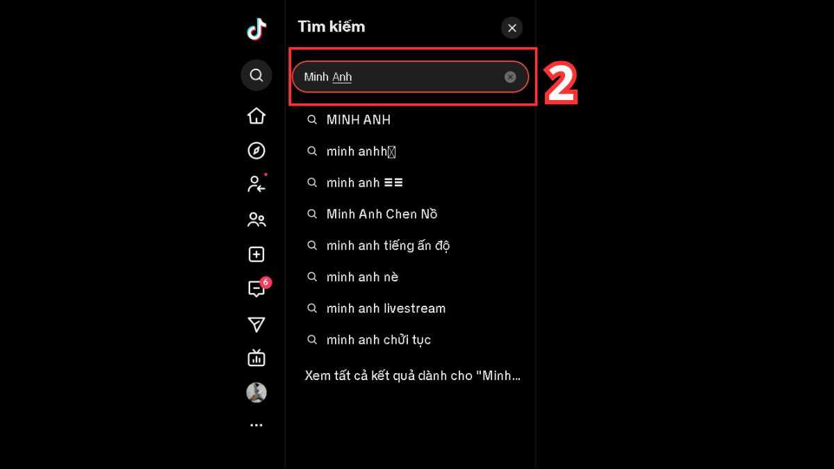 Tìm nick TikTok qua tên hoặc biệt danh giống trên Facebook - bước 2