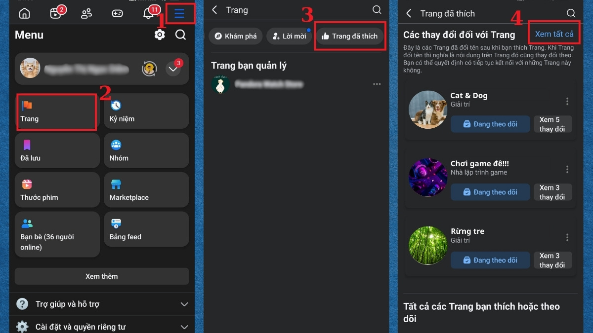 Cách xem trang đã thích trên Facebook bằng điện thoại