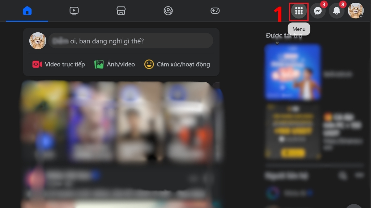 Cách tìm trang đã thích trên Facebook bằng máy tính - bước 1