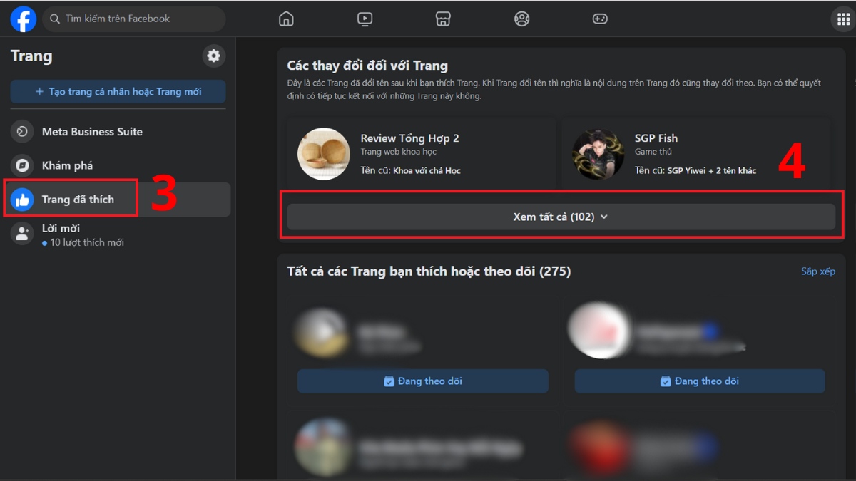 Cách tìm trang đã thích trên Facebook bằng máy tính - bước 3