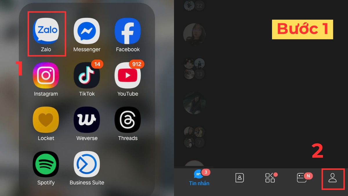 Cách kiểm tra trạng thái xác thực tài khoản Zalo - bước 1