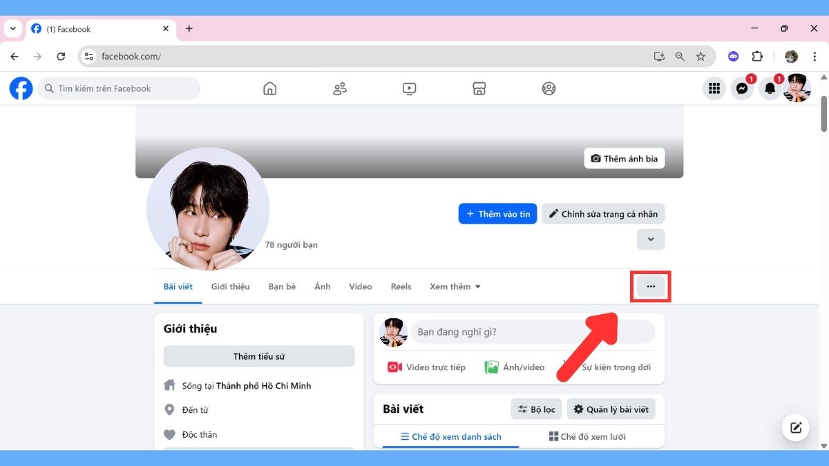Cách xem kho lưu trữ tin trên Facebook trên máy tính -  bước 2